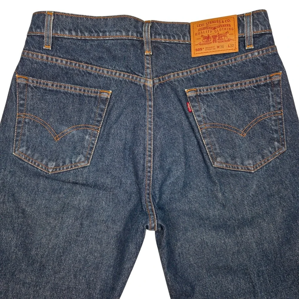 Vtg 90s Levi's 505 Jeans Mens 36x32‎ Fits 34×32 Blue Straight Leg Vintage 1998